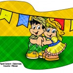 Bandeirinha Sanduiche Festa Junina Tema Copa do Mundo:
