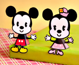 Mickey e Minnie em 3D para recortar e colar
