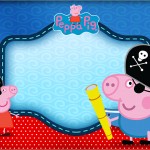 Convite, Moldura e Cartão George Pig Pirata (Peppa Pig):