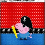 Molde Quadrado George Pig Pirata (Peppa Pig):