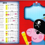 Convite Calendário 2014 George Pig Pirata (Peppa Pig):