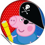 Rótulo Latinhas, Tubetes e Toppers George Pig Pirata (Peppa Pig):