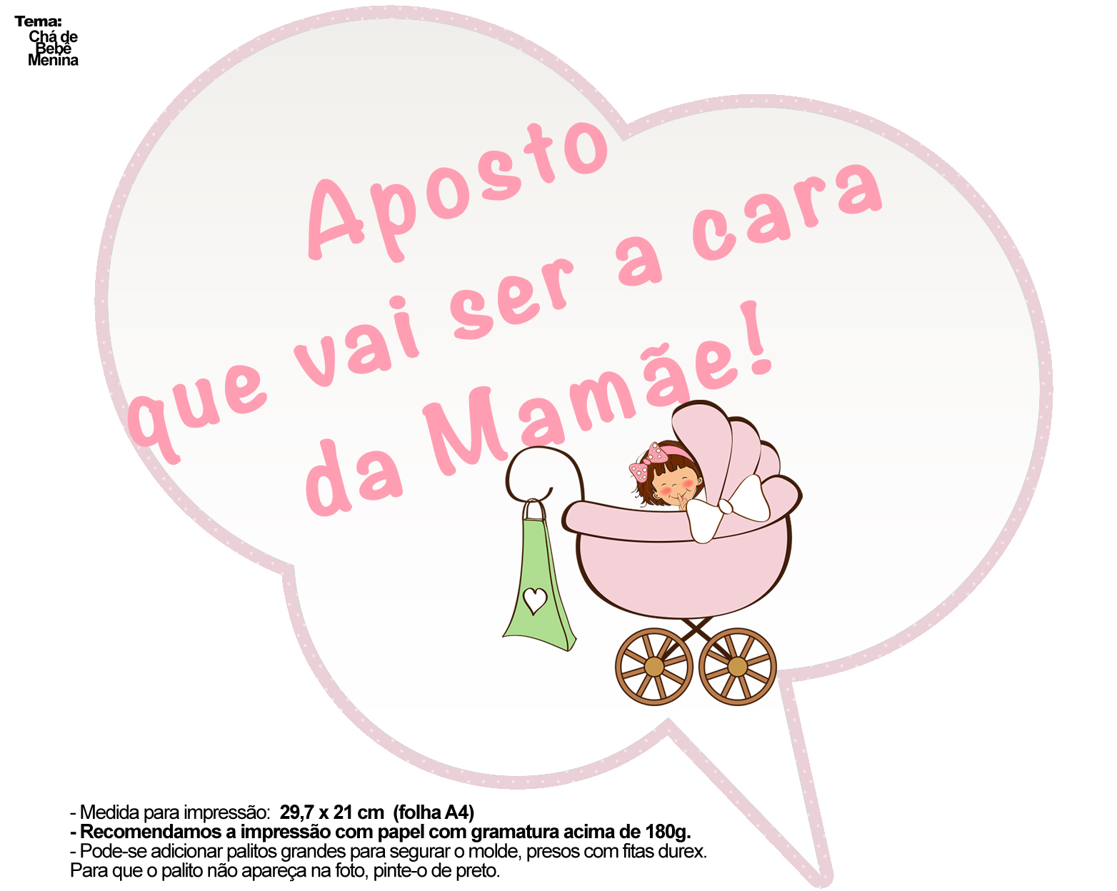 Plaquinhas Divertidas Chá de Bebª Menina 8