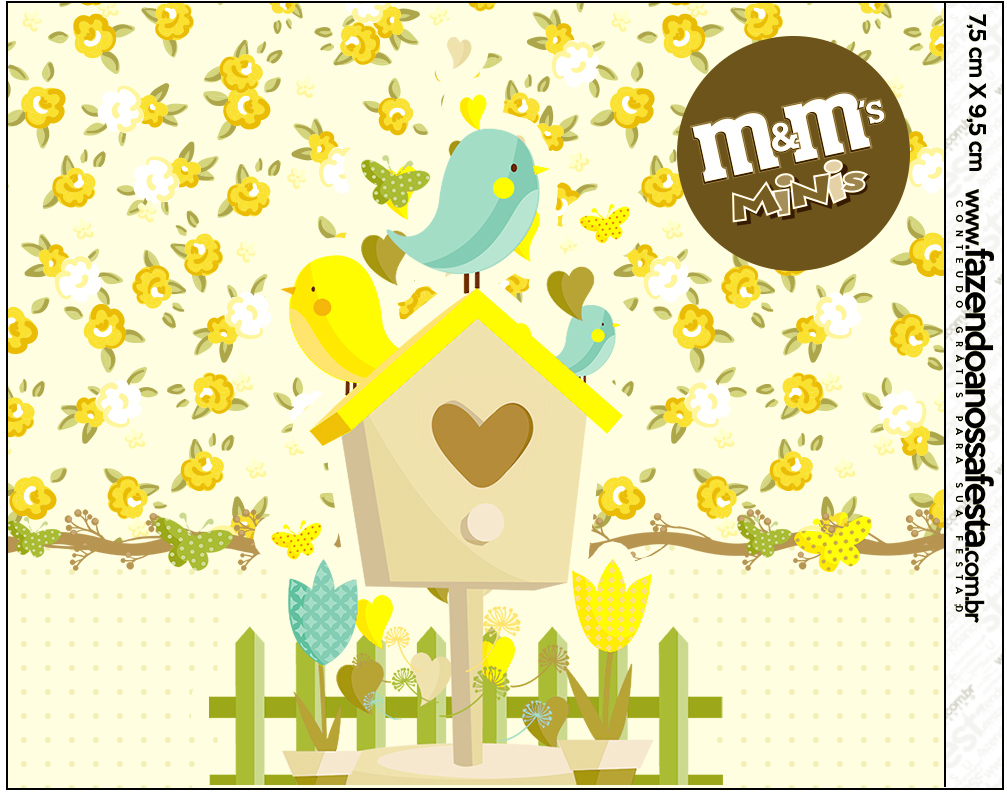 Mini M&M Jardim Encantado Amarelo Provençal Fazendo a Nossa Festa Mini M&M Jardim Encantado Amarelo Provençal Fazendo a Nossa Festa