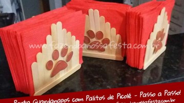 Porta Guardanapos com Palito de Picolé – Passo a Passo Porta Guardanapos Pronto