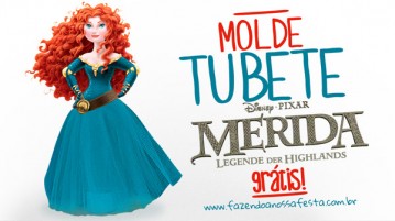 Molde Tubete Princesa Merida para Imprimir Molde Tubete Princesa Merida para Imprimir