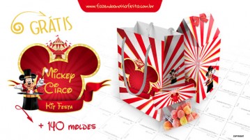 Kit Festa Mickey Circo – Grátis para Imprimir Kit Festa Mickey Circo