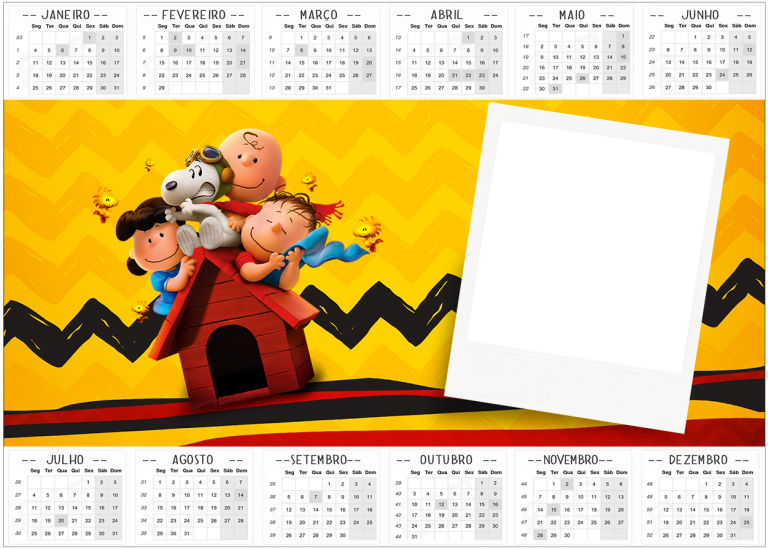 Calendario 2016 Foto Snoopy E Sua Turma Fazendo A Nossa Festa