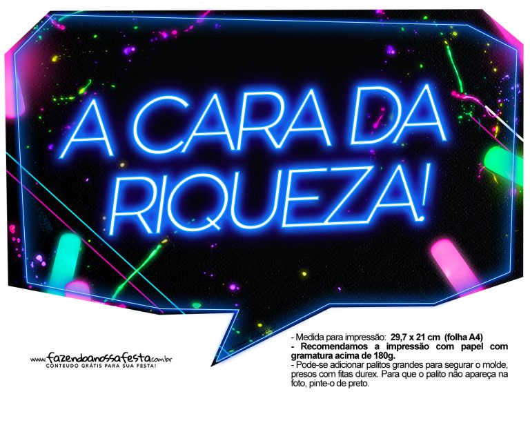 Plaquinhas Divertidas Neon Fazendo A Nossa Festa