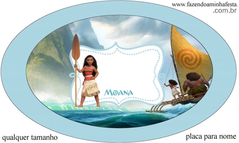 Placa Elipse Kit Moana Fazendo A Nossa Festa