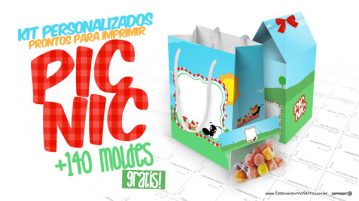 Kit Festa Picnic + de 140 Moldes Grátis para Festa Kit Festa Picnic Grátis