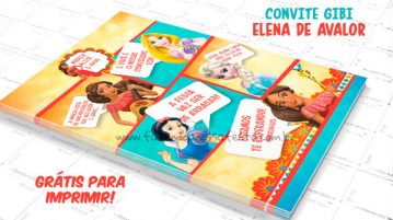 Convite Gibi Elena de Avalor Convite Gibi Elena de Avalor Modelo 2