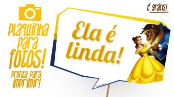 Plaquinhas A Bela e a Fera Grátis para Imprimir Plaquinhas para Festa Infantil A Bela e a Fera