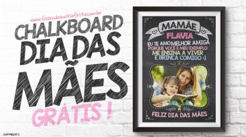 Quadro Chalkboard Dia das Mães Grátis para Imprimir Quadro Chalkboard Dia das Mães