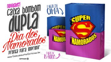 Caixa Super Namorados Grátis para Imprimir Caixa Super Namorados