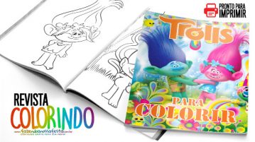 Livrinho para Colorir Trolls Grátis para Imprimir Livrinho de Colorir Trolls para Imprimir