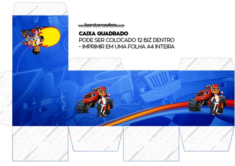 Caixa Cubo Ou Bis Blaze And The Monster Machines Fazendo A Nossa Festa