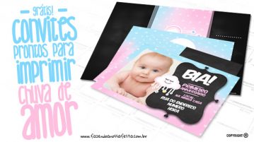 Convite Chuva de Amor Grátis para Imprimir em Casa Convite Chuva de Amor para Imprimir