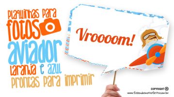 Plaquinhas Menino Aviador Grátis para Imprimir em Casa Plaquinhas Menino Aviador Gratis