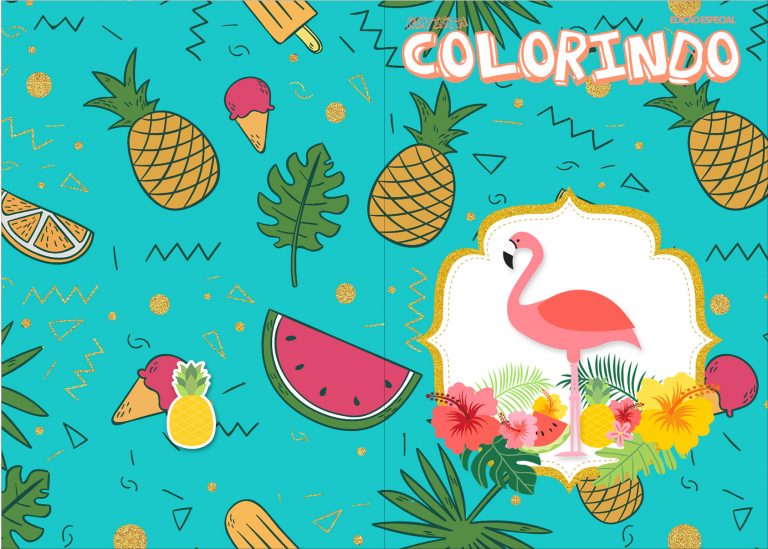 Revista Colorindo Flamingo Tropical Fazendo A Nossa Festa