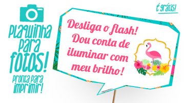 Plaquinhas Flamingo Tropical para Festa Grátis Imprima em Casa Plaquinhas Flamingo Grátis