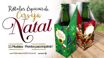 Caixa Cerveja Long Neck para Natal Grátis para Imprimir e Personalizar Caixa Cerveja Long Neck para Natal