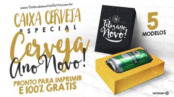 Caixa Cerveja para Ano Novo Grátis para Personalizar e Imprimir Caixa Cerveja para Ano Novo