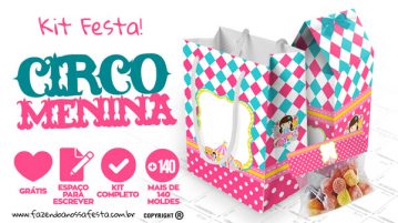 Circo Menina Kit Festa Grátis para Baixar e Imprimir em Casa Circo Menina Kit Festa para Imprimir