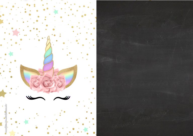 Convite Chalkboard Unicornio Gratis 3 Fazendo A Nossa Festa