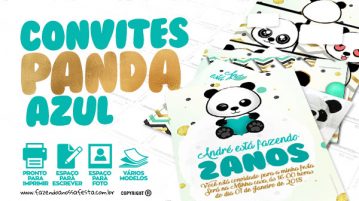 Convite Panda Menino Grátis para Baixar e Imprimir em Casa Convite Panda Menino Gratis para Imprimir