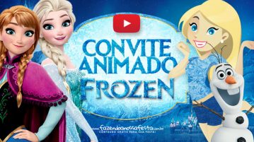 Convite Animado Virtual Frozen Grátis para Baixar e Personalizar Convite Animado Virtual Frozen