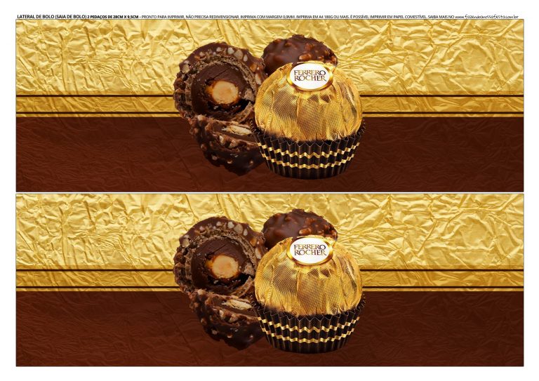 Faixa Lateral De Bolo Dia Dos Namorados Ferrero Rocher Fazendo A