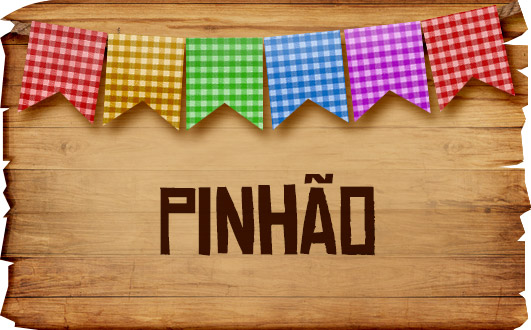 Plaquinha de Comida para Festa Junina Pinhao