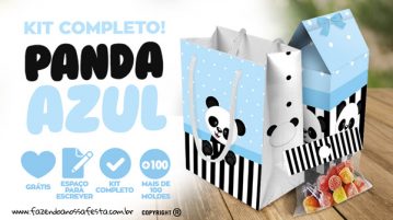 Panda Azul Kit Festa Gr Tis Para Baixar E Imprimir Em Casa