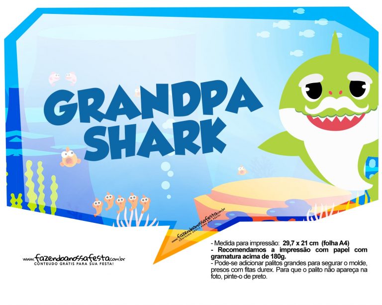 Plaquinhas Baby Shark Fazendo A Nossa Festa