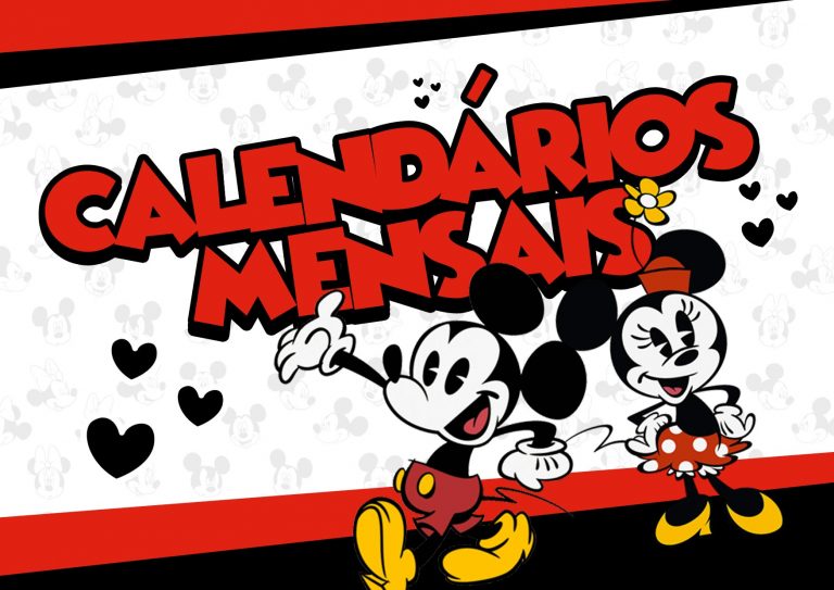 Capa Calendario Mensal Mickey E Minnie Fazendo A Nossa Festa