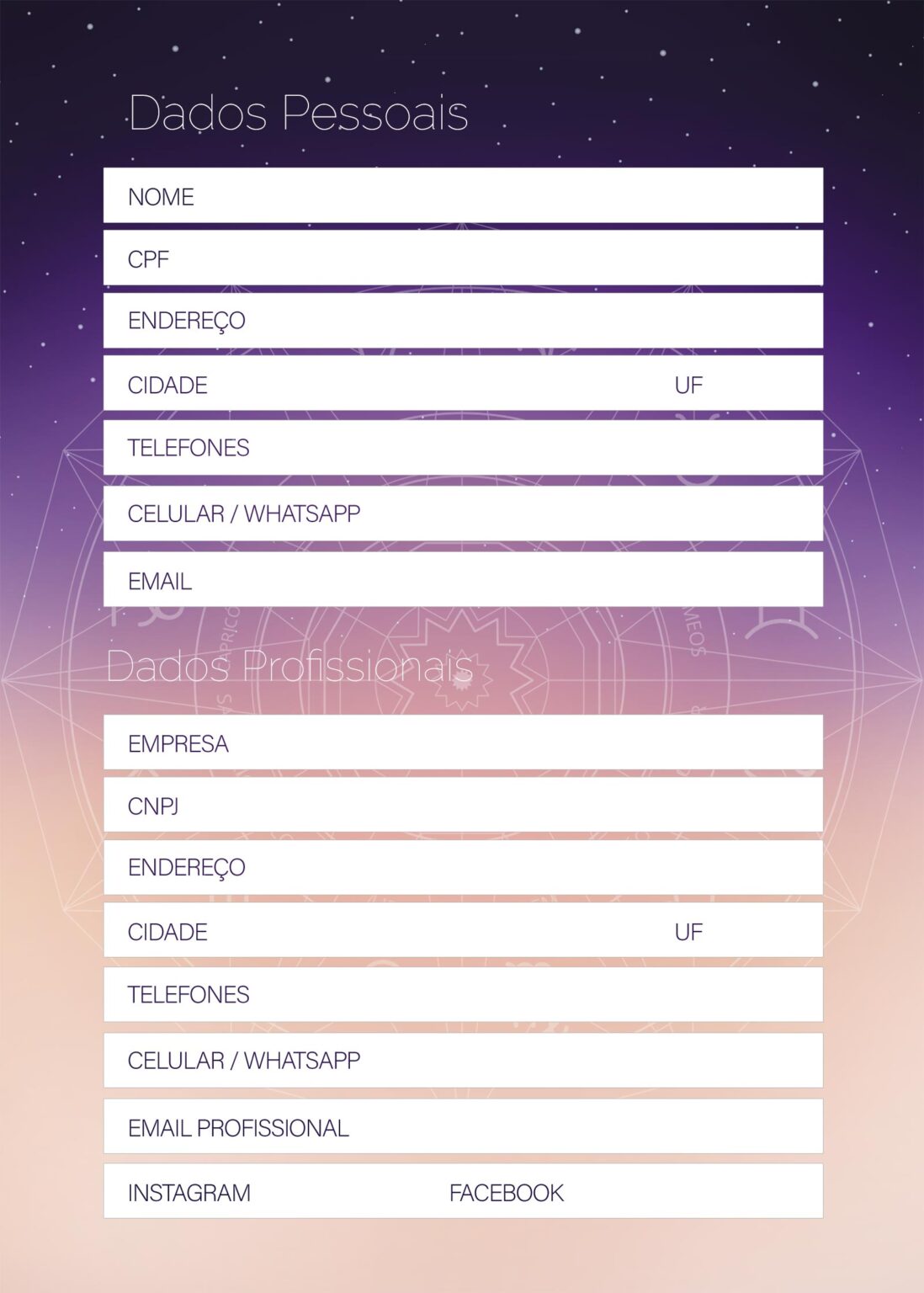 Planner 2021 Signos Dados Pessoais Fazendo A Nossa Festa