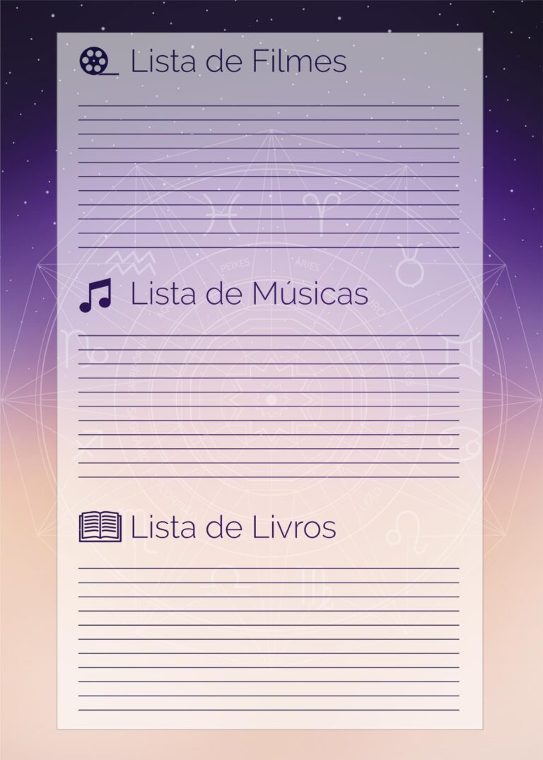 Planner Professor Signos Lista De Filmes Musicas Livros Fazendo A