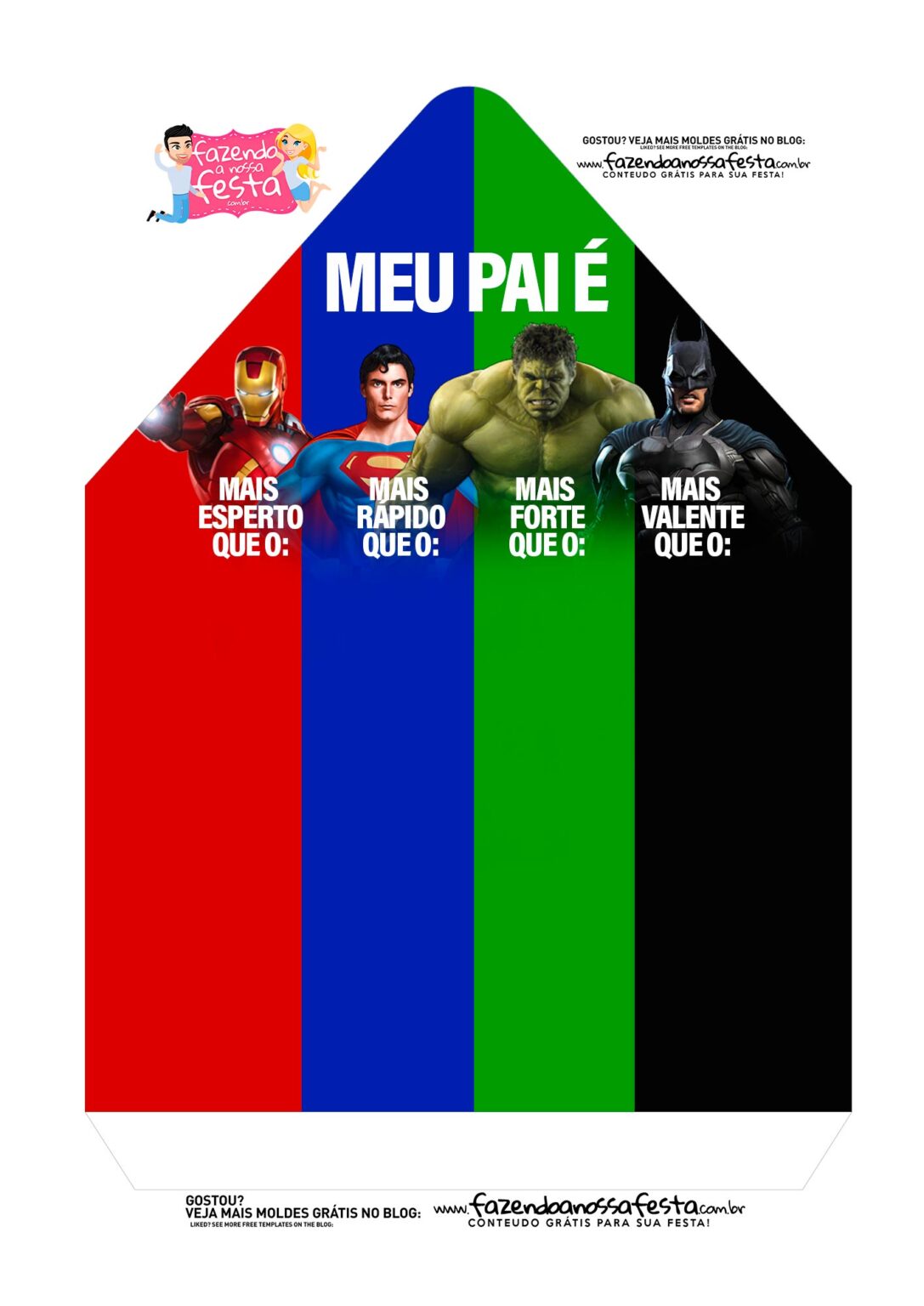 Caixa Envelope Pai Heroi 2 Fazendo A Nossa Festa