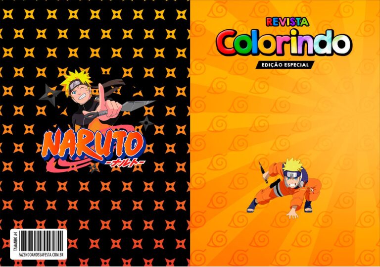 Capa Livrinho Para Colorir Naruto Fazendo A Nossa Festa