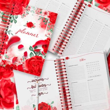 Planner Rosas Vermelhas Para Imprimir Fazendo A Nossa Festa