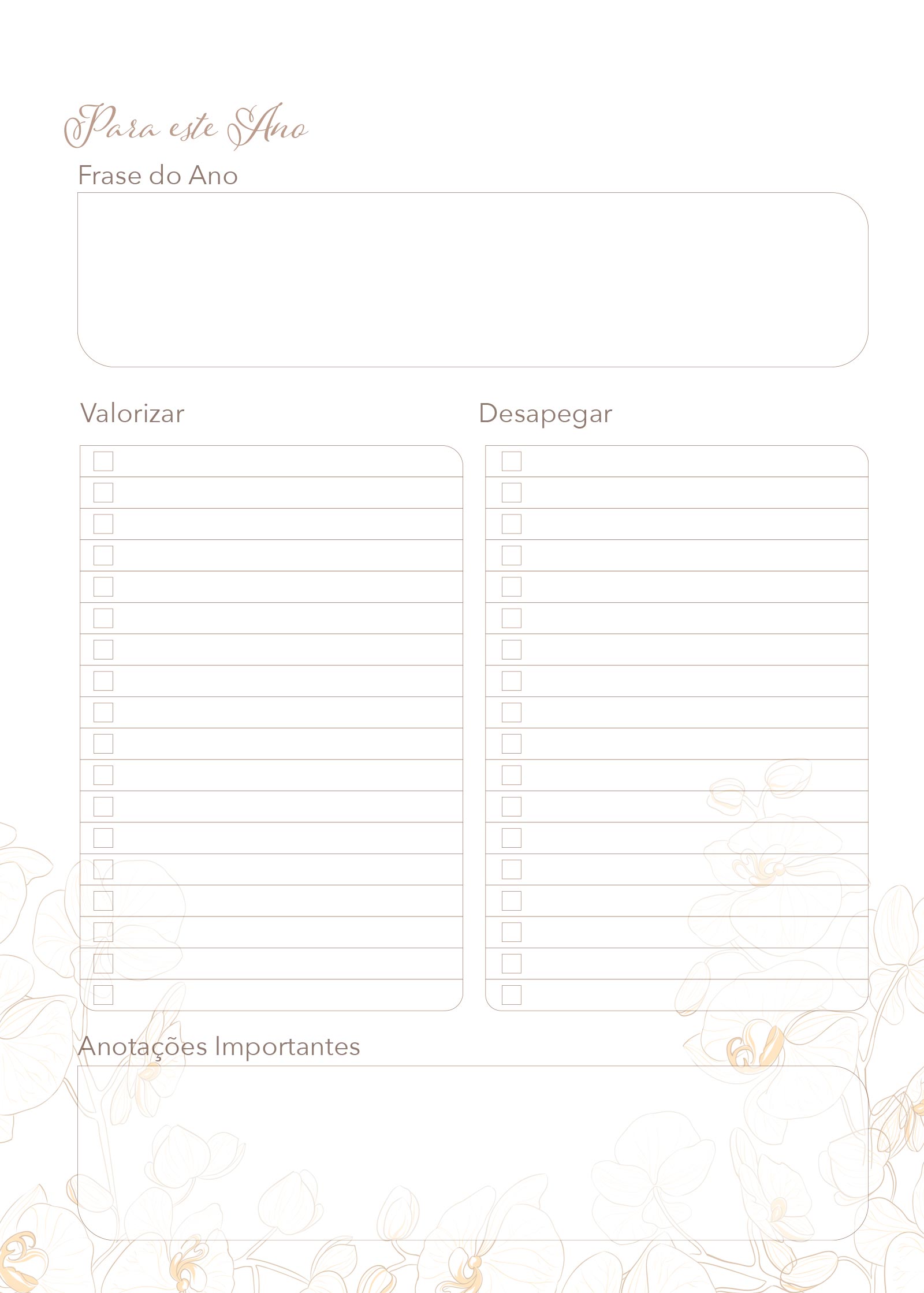 Planner Orquidea Para Este Ano Fazendo A Nossa Festa