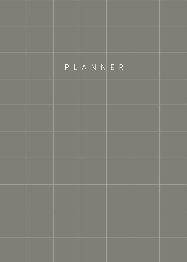 Capa Cinza Planner Minimalista Xadrez Fazendo A Nossa Festa