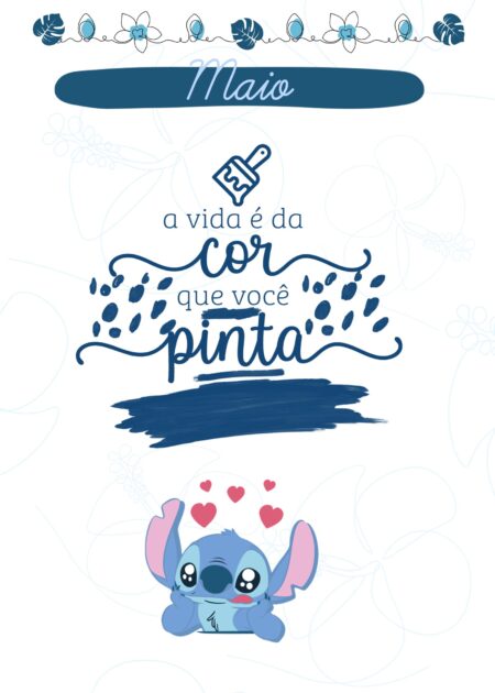 Planner Stitch Maio Capa Fazendo A Nossa Festa