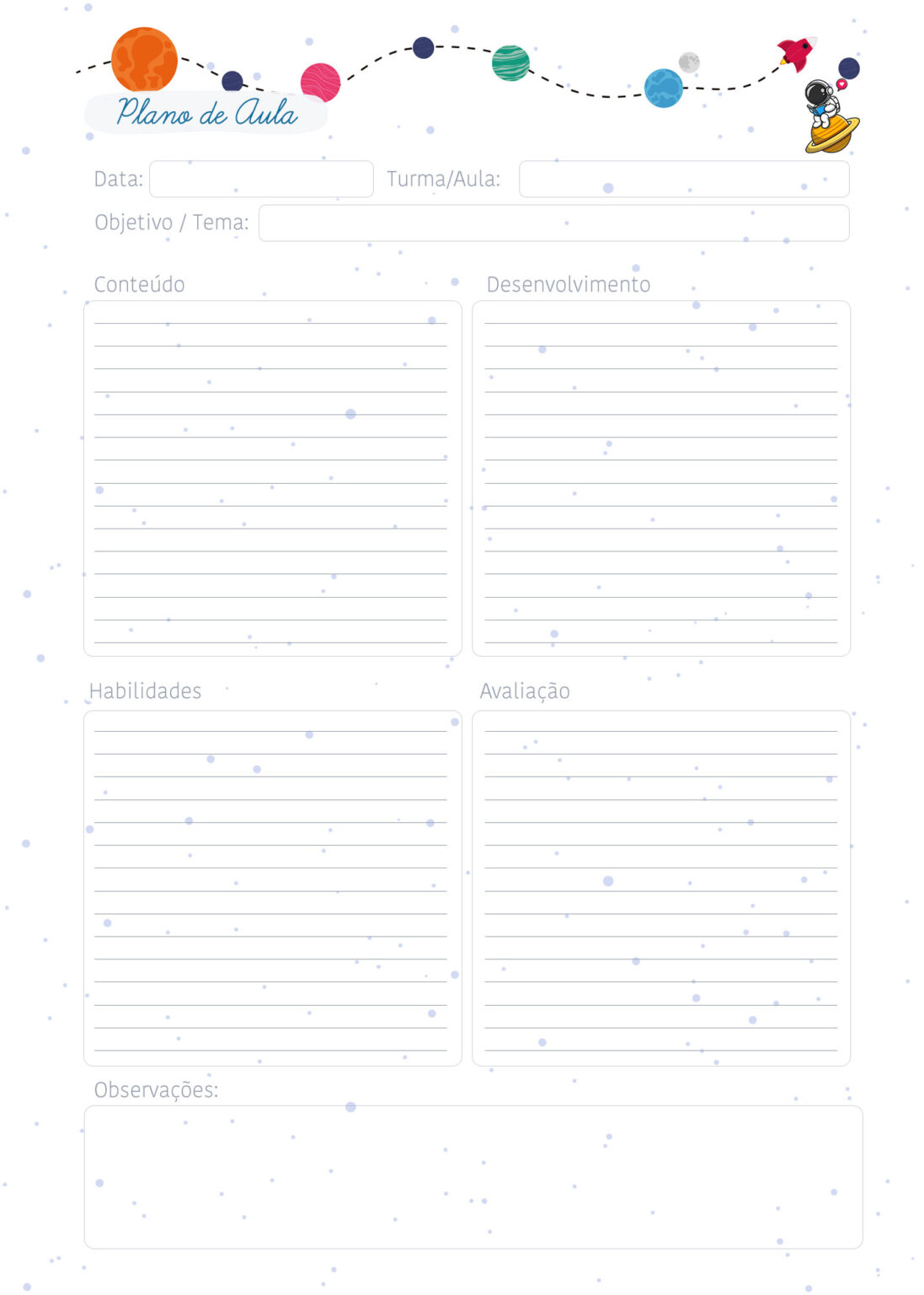 Planner Professores 2023 Astronauta Plano De Aula Fazendo A Nossa Festa
