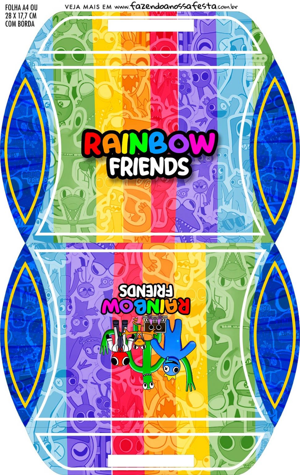 Caixa Almofada Bolsinha Rainbow Friends Fazendo A Nossa Festa