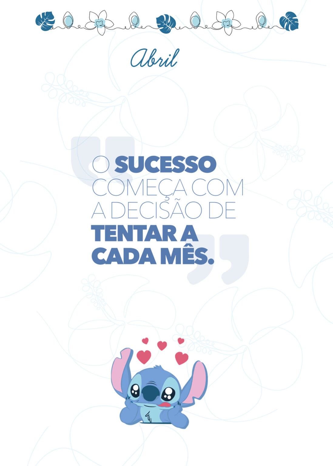 Abril Capa Planner 2024 Stitch Fazendo A Nossa Festa