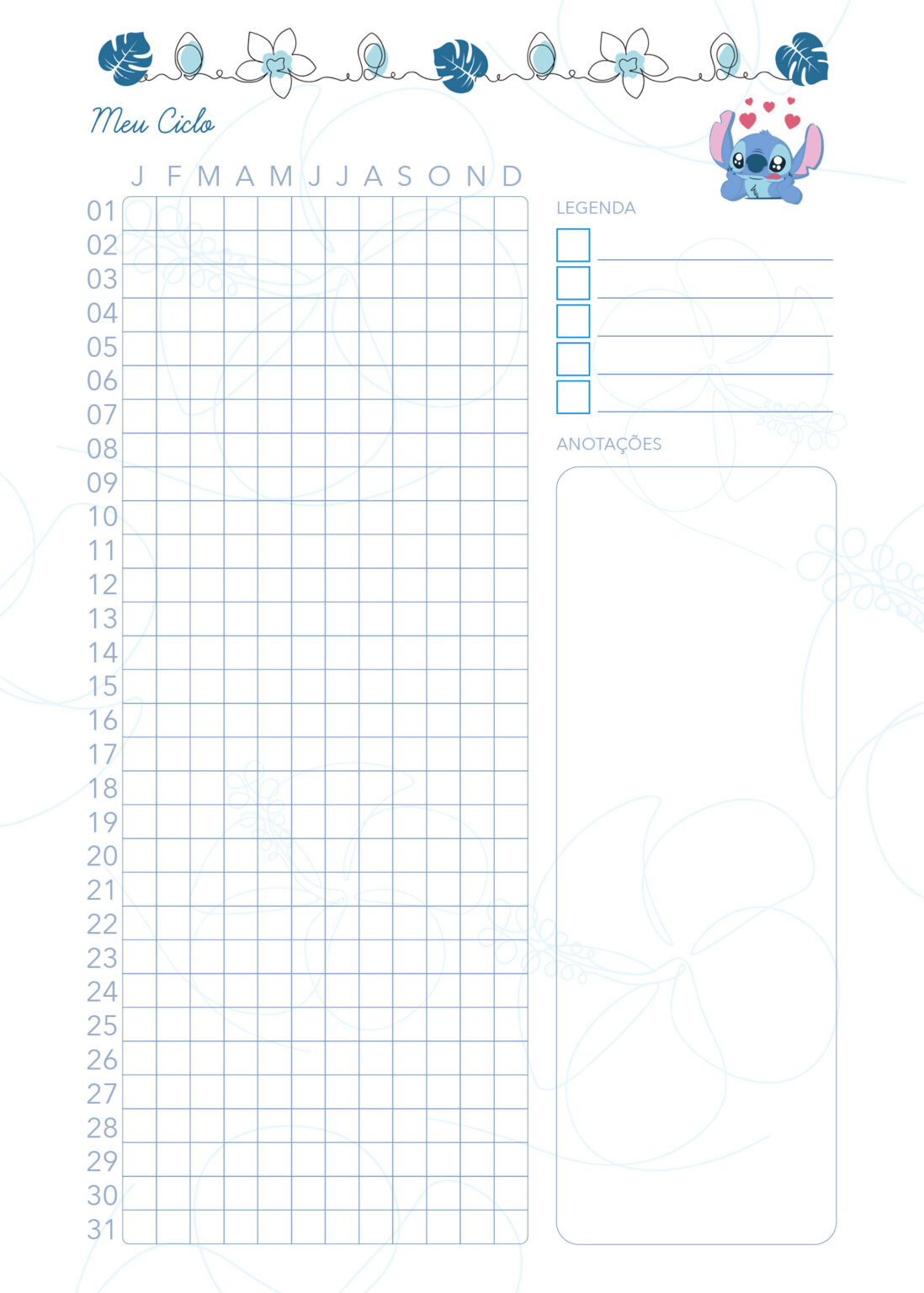 Meu Ciclo Planner 2024 Stitch Fazendo A Nossa Festa