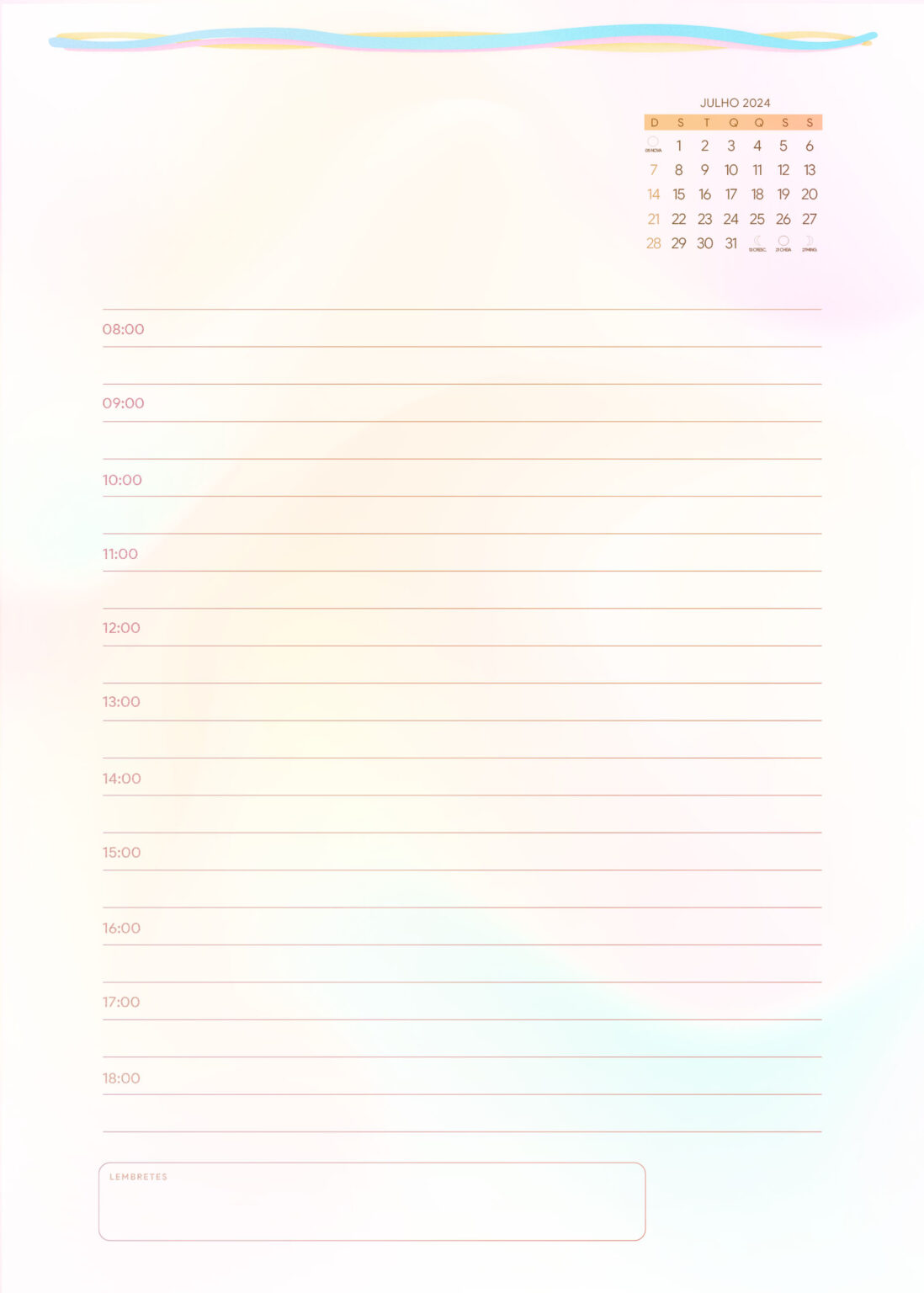 Pagina Dia E Horas 07 Planner 2024 ColorFull Fazendo A Nossa Festa