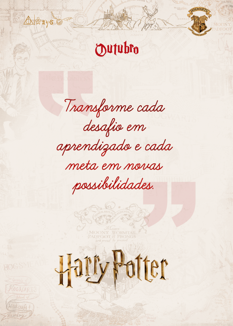 Capa De Outubro Planner Harry Potter Fazendo A Nossa Festa